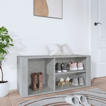 Gossi pantofar, gri beton, 100x35x45 cm, lemn prelucrat
