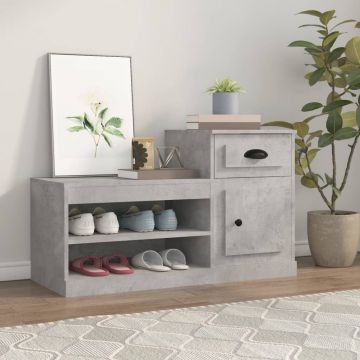 Gossi pantofar, gri beton, 100x42x60 cm, lemn prelucrat