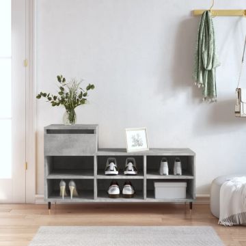 Gossi pantofar, gri beton, 102x36x60 cm, lemn prelucrat