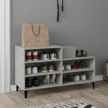 Gossi pantofar, gri beton, 102x36x60 cm, lemn prelucrat