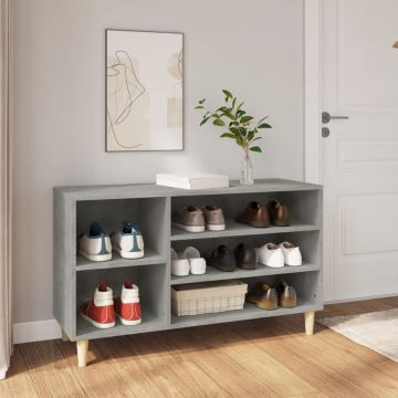 Gossi pantofar, gri beton, 102x36x60 cm, lemn prelucrat