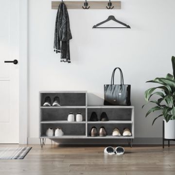 Gossi pantofar, gri beton, 102x36x60 cm, lemn prelucrat