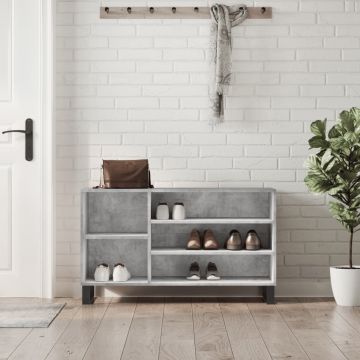 Gossi pantofar, gri beton, 102x36x60 cm, lemn prelucrat
