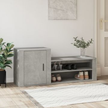 Gossi pantofar, gri beton, 130x35x54 cm, lemn compozit