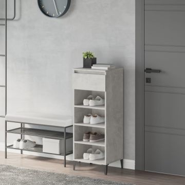 Gossi pantofar, gri beton, 40x36x105 cm, lemn prelucrat