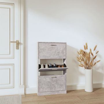 Gossi pantofar, gri beton, 59x17x108 cm, lemn compozit