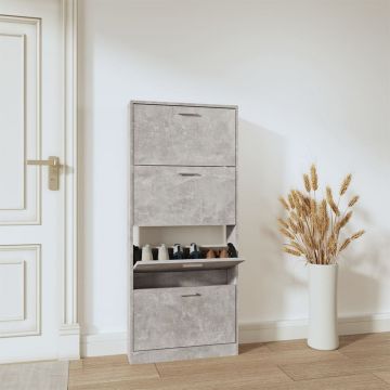 Gossi pantofar, gri beton, 59x17x150 cm, lemn compozit