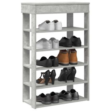 Gossi pantofar, gri beton, 60x30x98 cm, lemn prelucrat