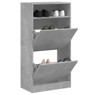 Gossi pantofar, gri beton, 60x34x116 cm, lemn compozit