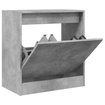 Gossi pantofar, gri beton, 60x34x63,5 cm, lemn compozit