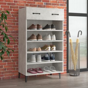 Gossi pantofar, gri beton, 60x35x105 cm, lemn compozit