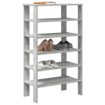Gossi pantofar, gri beton, 61x32x105 cm, lemn prelucrat