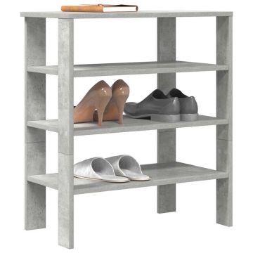 Gossi pantofar, gri beton, 61x32x70 cm, lemn prelucrat