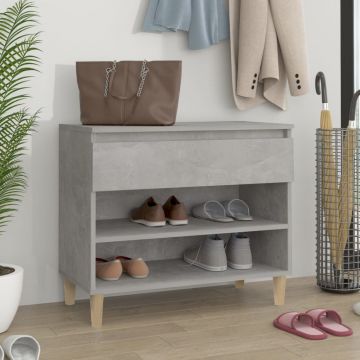 Gossi pantofar, gri beton, 70x36x60 cm, lemn prelucrat
