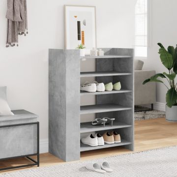 Gossi pantofar, gri beton, 74,5x37,5x100 cm, lemn prelucrat