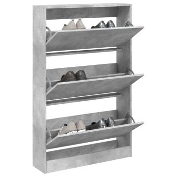 Gossi pantofar, gri beton, 80x21x125,5 cm, lemn prelucrat