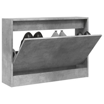 Gossi pantofar, gri beton, 80x21x57 cm, lemn prelucrat