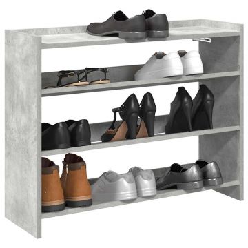 Gossi pantofar, gri beton, 80x25x61,5 cm, lemn prelucrat