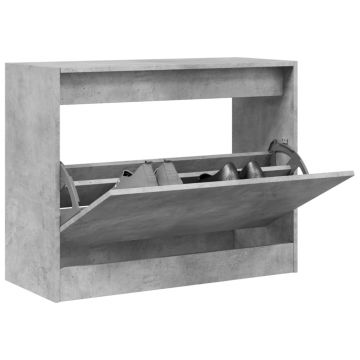 Gossi pantofar, gri beton, 80x34x63 cm, lemn prelucrat