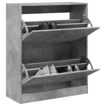 Gossi pantofar, gri beton, 80x34x96,5 cm, lemn prelucrat