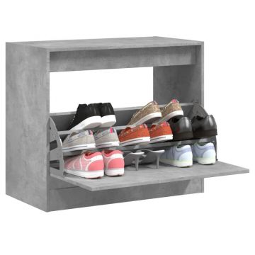 Gossi pantofar, gri beton, 80x42x69 cm, lemn prelucrat