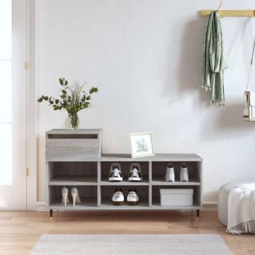 Gossi pantofar, gri sonoma, 102x36x60 cm, lemn prelucrat