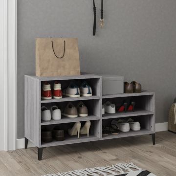 Gossi pantofar, gri sonoma, 102x36x60 cm, lemn prelucrat