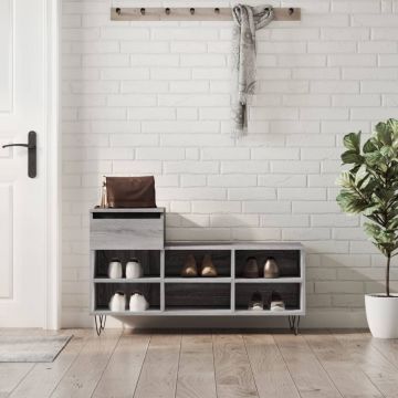 Gossi pantofar, gri sonoma, 102x36x60 cm, lemn prelucrat