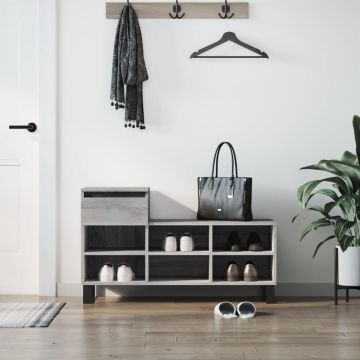 Gossi pantofar, gri sonoma, 102x36x60 cm, lemn prelucrat