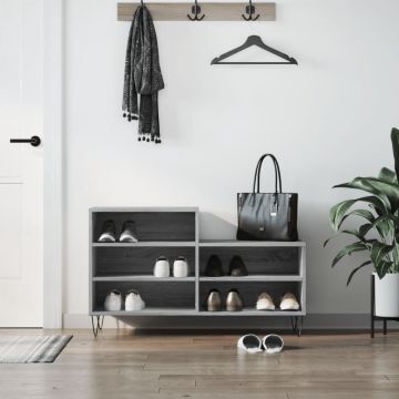 Gossi pantofar, gri sonoma, 102x36x60 cm, lemn prelucrat