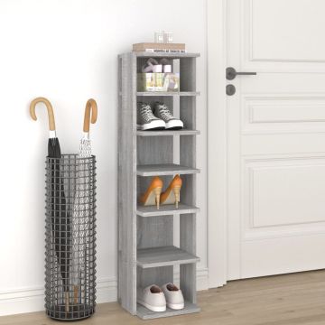 Gossi pantofar, gri sonoma, 27,5x27x102 cm, lemn prelucrat