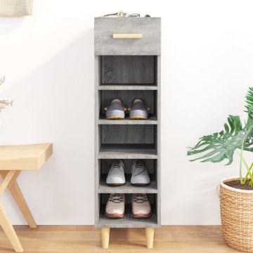 Gossi pantofar, gri sonoma, 30x35x105 cm, lemn compozit