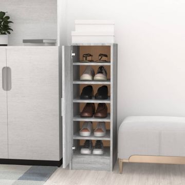 Gossi pantofar, gri sonoma, 32x35x92 cm, lemn prelucrat