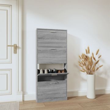 Gossi pantofar, gri sonoma, 59x17x150 cm, lemn prelucrat