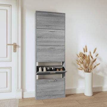 Gossi pantofar, gri sonoma, 59x17x169 cm, lemn prelucrat