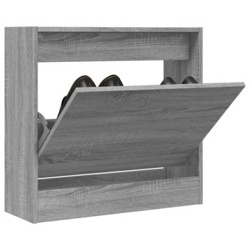 Gossi pantofar, gri sonoma, 60x21x57 cm, lemn prelucrat