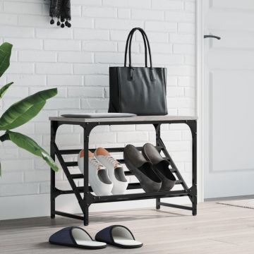 Gossi pantofar, gri sonoma, 60x30x45 cm, lemn prelucrat