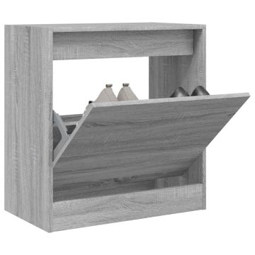 Gossi pantofar, gri sonoma, 60x34x63,5 cm, lemn prelucrat