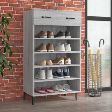 Gossi pantofar, gri sonoma, 60x35x105 cm, lemn compozit