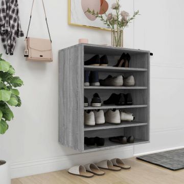 Gossi pantofar, gri sonoma, 60x35x70 cm, lemn compozit