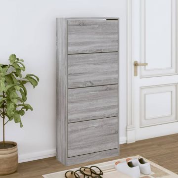 Gossi pantofar, gri sonoma, 63x24x147 cm, lemn prelucrat