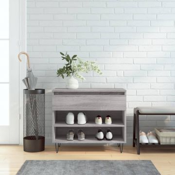 Gossi pantofar, gri sonoma, 70x36x60 cm, lemn prelucrat