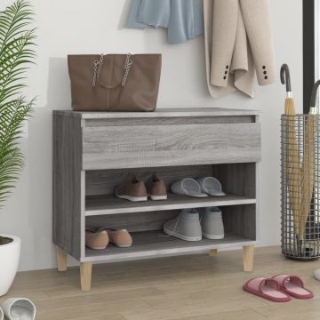 Gossi pantofar, gri sonoma, 70x36x60 cm, lemn prelucrat