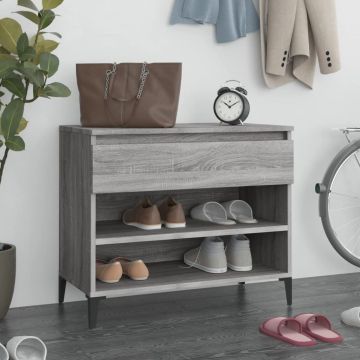 Gossi pantofar, gri sonoma, 70x36x60 cm, lemn prelucrat