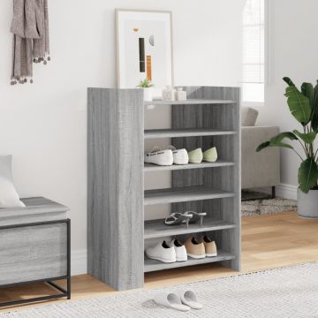 Gossi pantofar, gri sonoma, 74,5x37,5x100 cm, lemn prelucrat