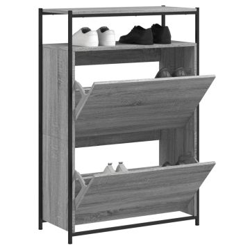 Gossi pantofar, gri sonoma, 75x34x112 cm, lemn prelucrat