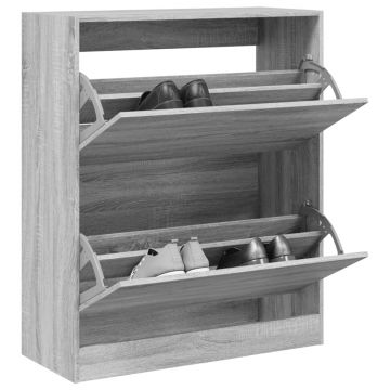 Gossi pantofar, gri sonoma, 80x34x96,5 cm, lemn compozit