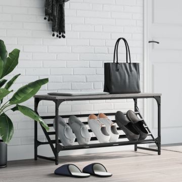 Gossi pantofar, gri sonoma, 90x30x45 cm, lemn prelucrat