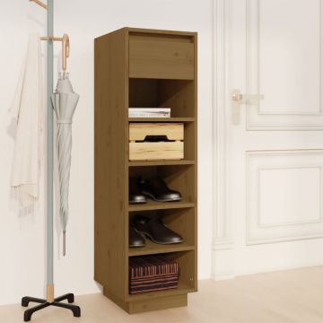 Gossi pantofar, maro miere, 30x34x105 cm, lemn masiv de pin