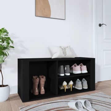 Gossi pantofar, negru, 100x35x45 cm, lemn compozit